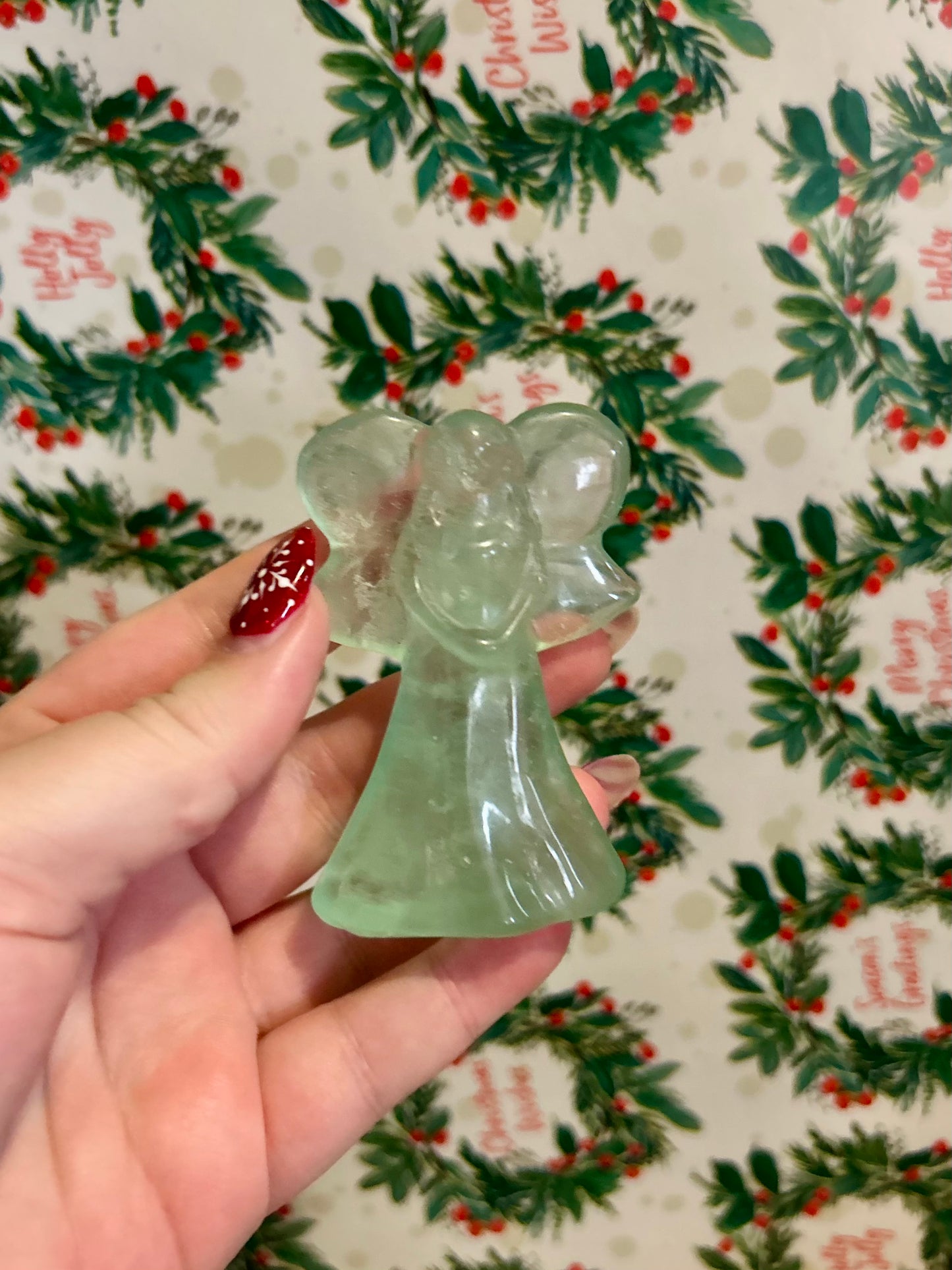 Green Fluorite Angel Carving