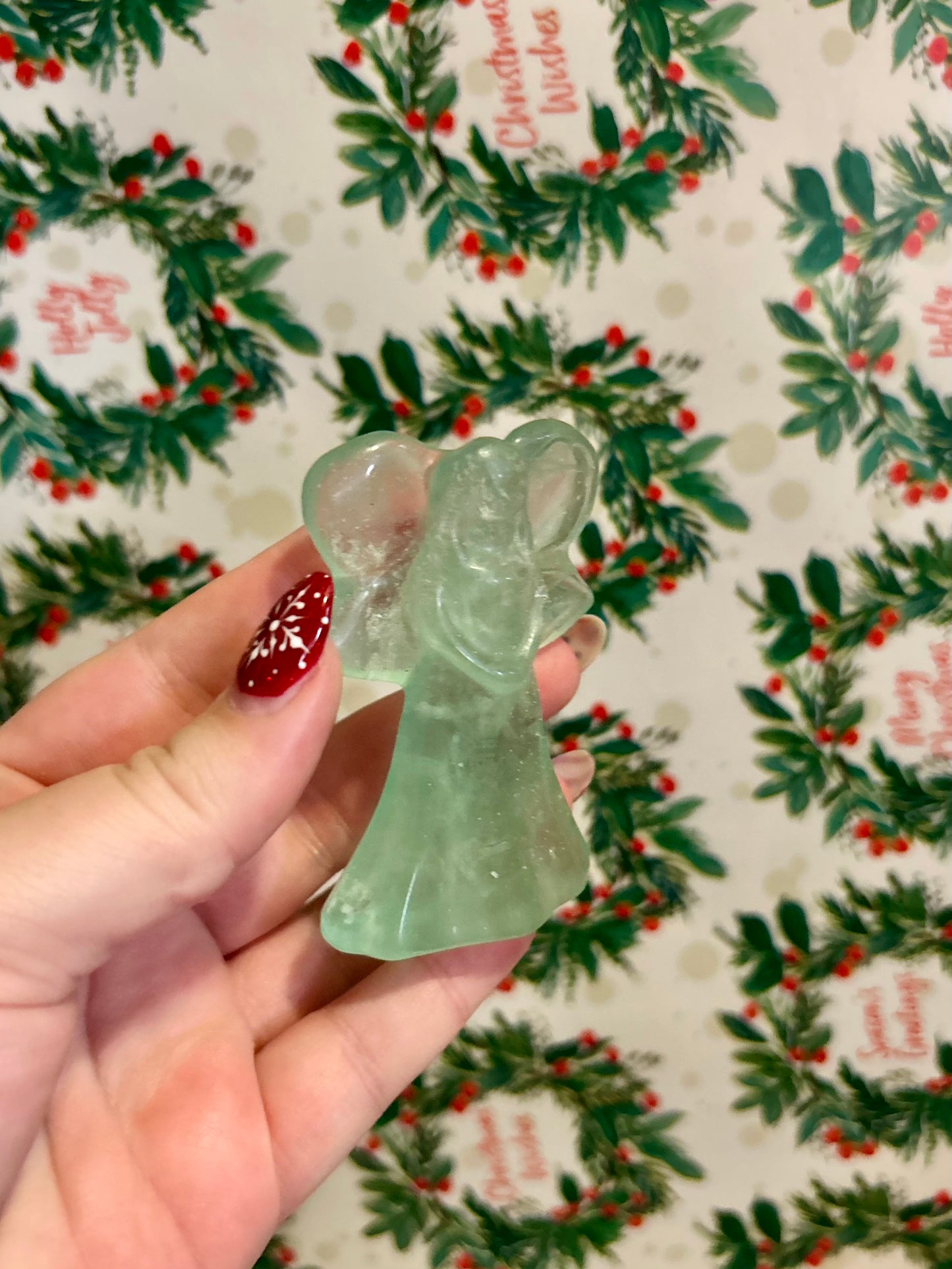 Green Fluorite Angel Carving