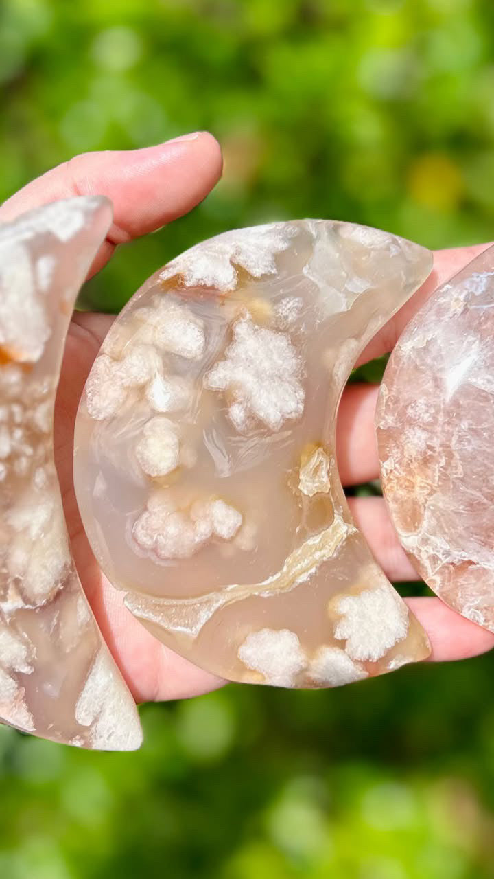 Flower Agate Moons