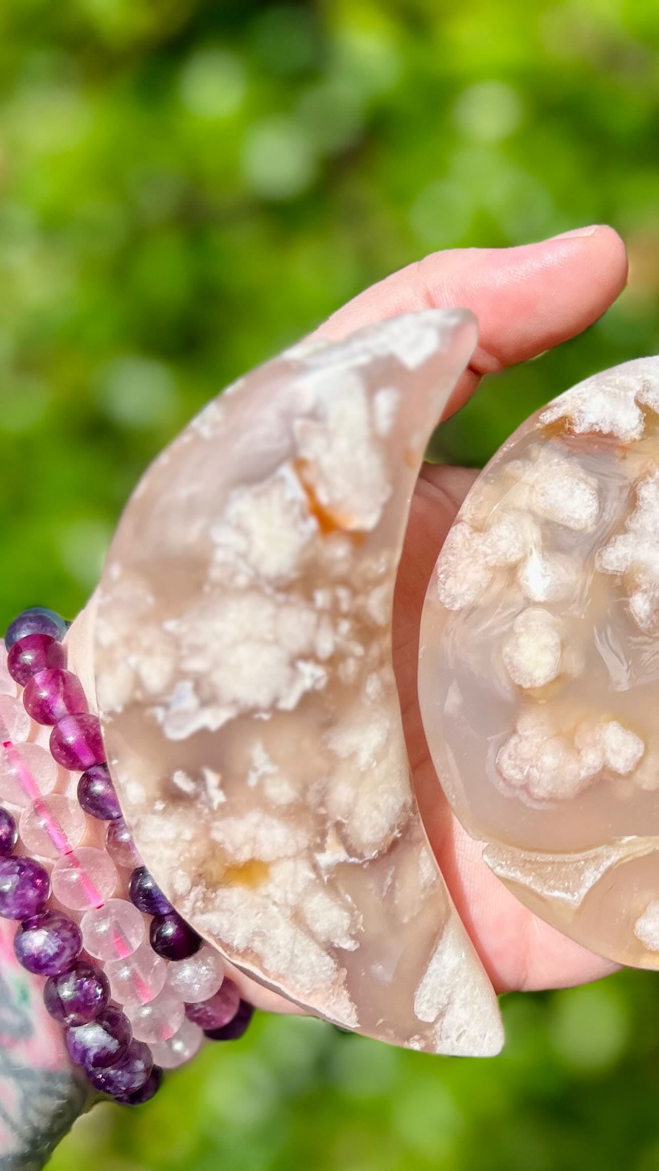 Flower Agate Moons